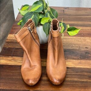 Sam Edelman Tan Ankle Booties with Side Zipper